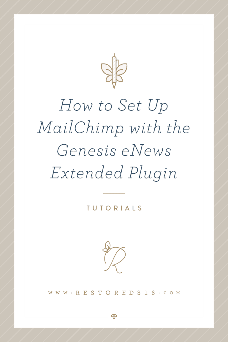 How to set up MailChimp with the Genesis eNews Extended Plugin