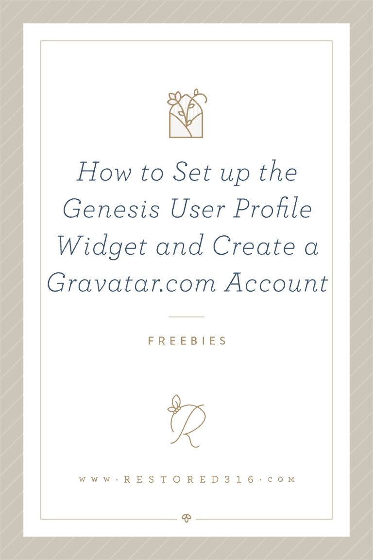 How to set up the Genesis User Profile widget and create a gravatar.com account
