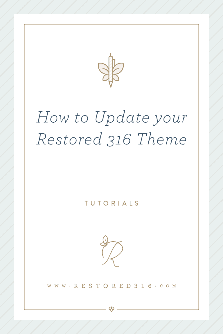 How to update your Restored 316 Genesis Child theme