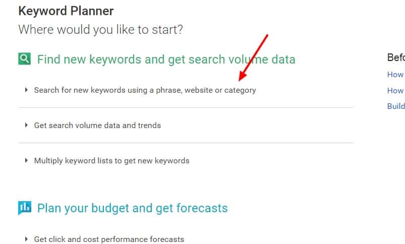 Keyword Planner – Google AdWords