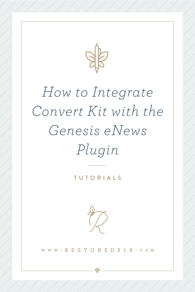 How to Integrate Convert Kit with the Genesis eNews Plugin