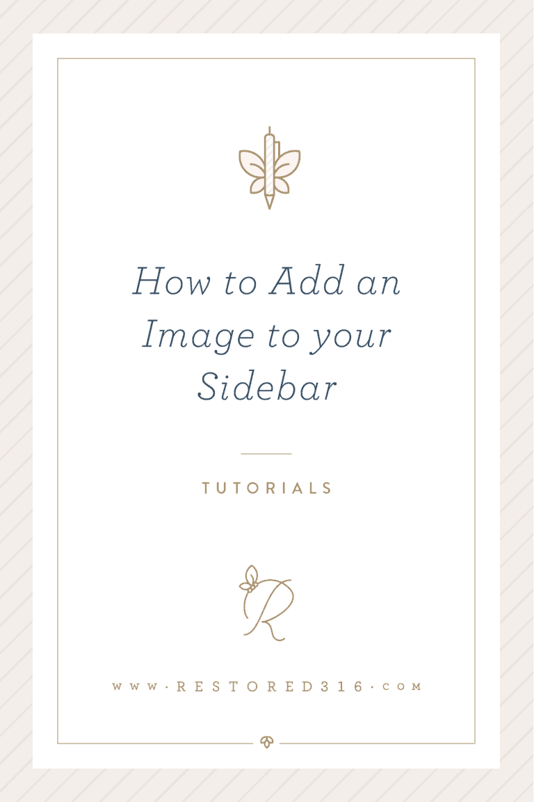 How to Add an Image to your Sidebar