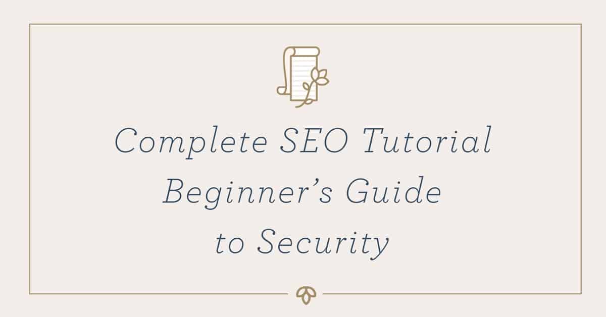 Complete SEO Tutorial Chapter 1: Beginner's Guide to Security