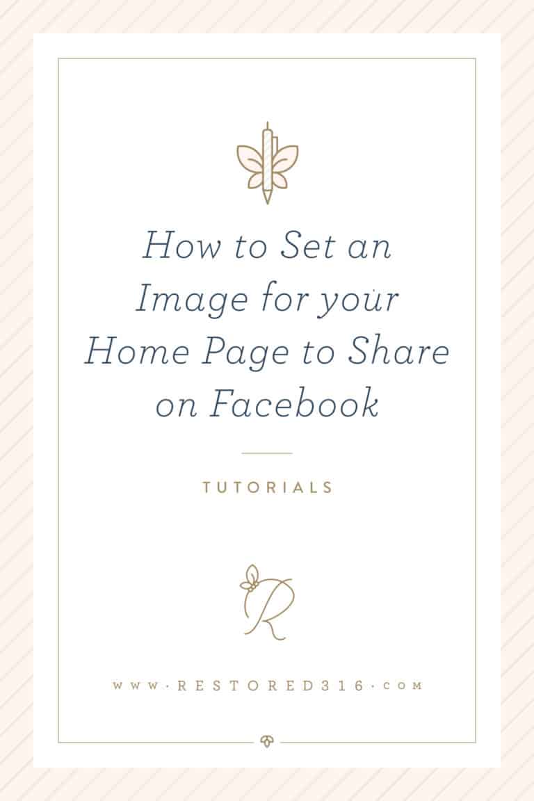 How to Set an Image for the Home Page of Your Site for Facebook Sharing