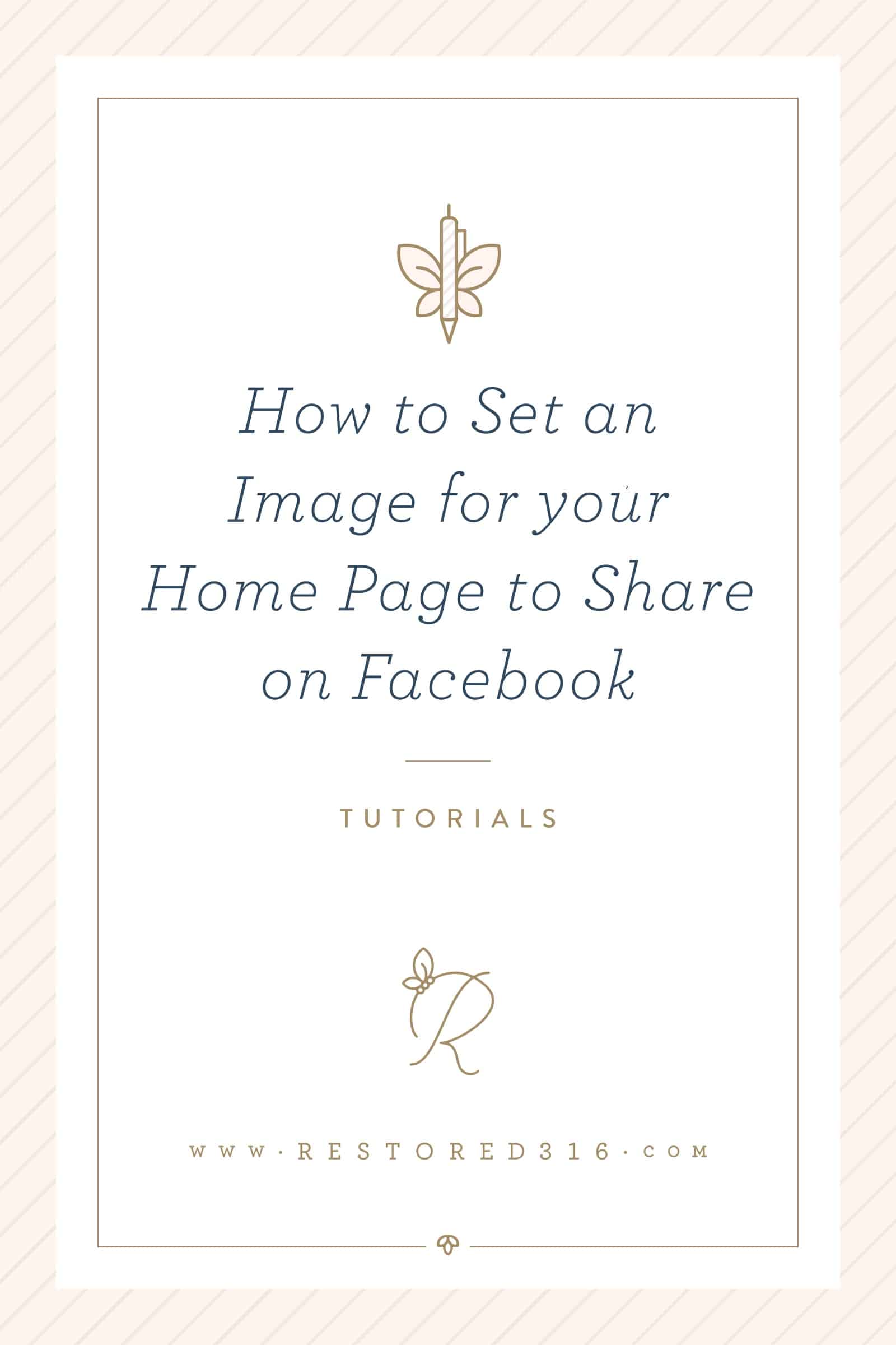 How to Set an Image for the Home Page of Your Site for Facebook Sharing