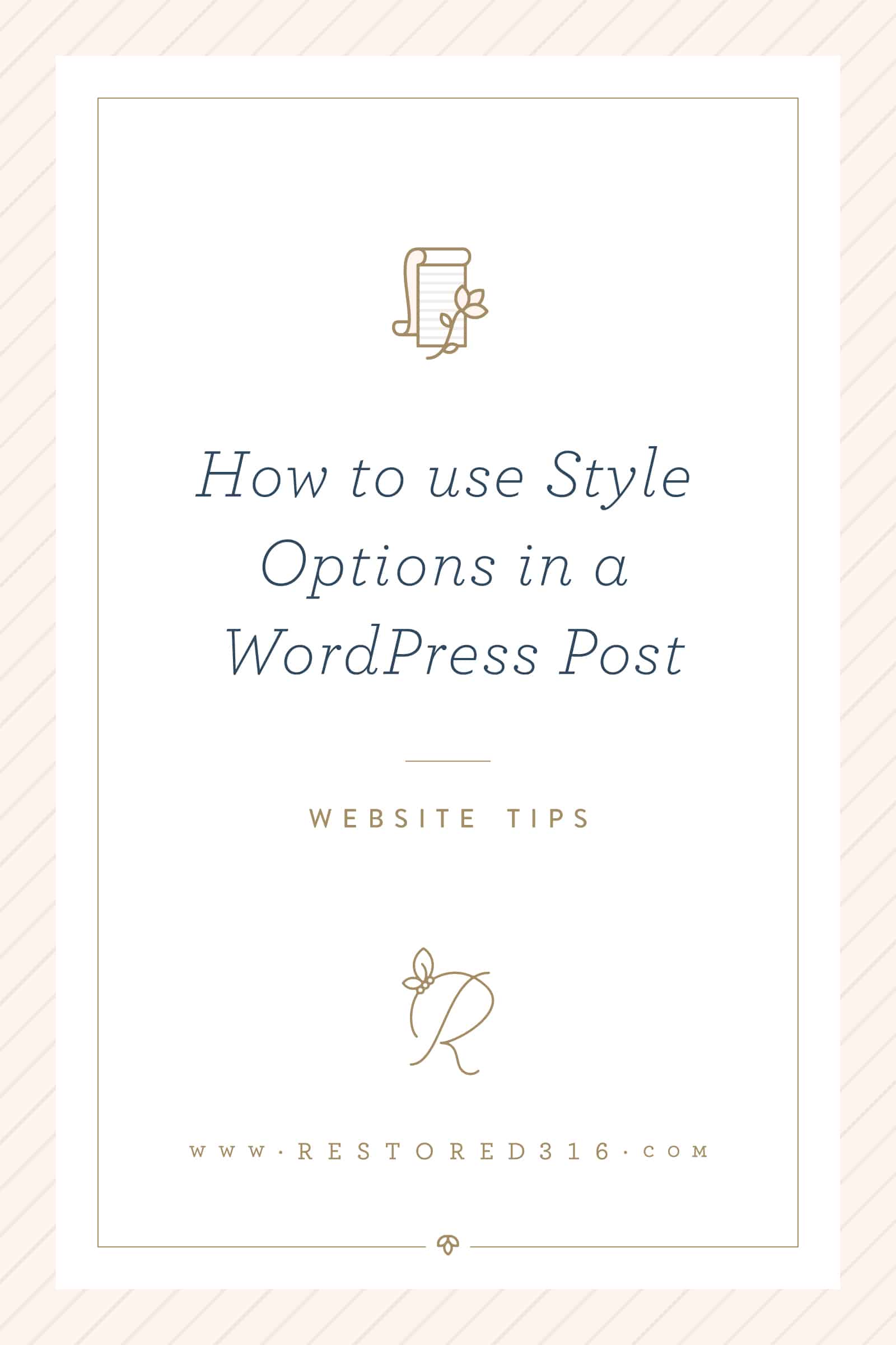 How to Use Style Options