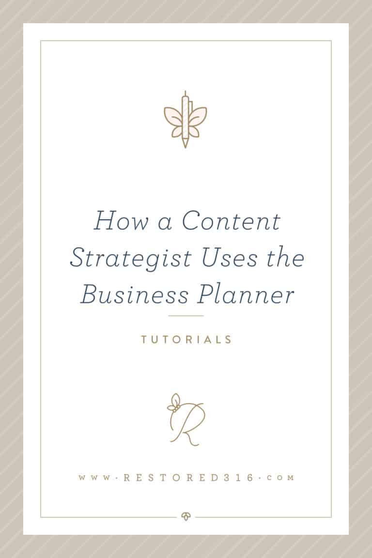 How a Content Strategist Uses the Business Planner