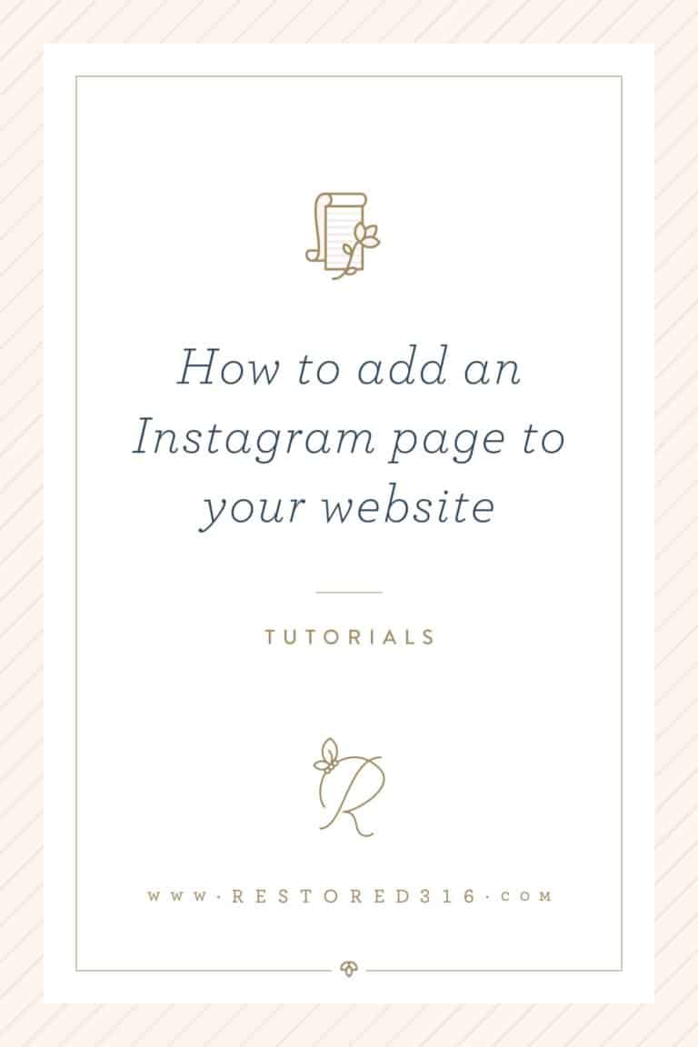 How to add an Instagram page to your website