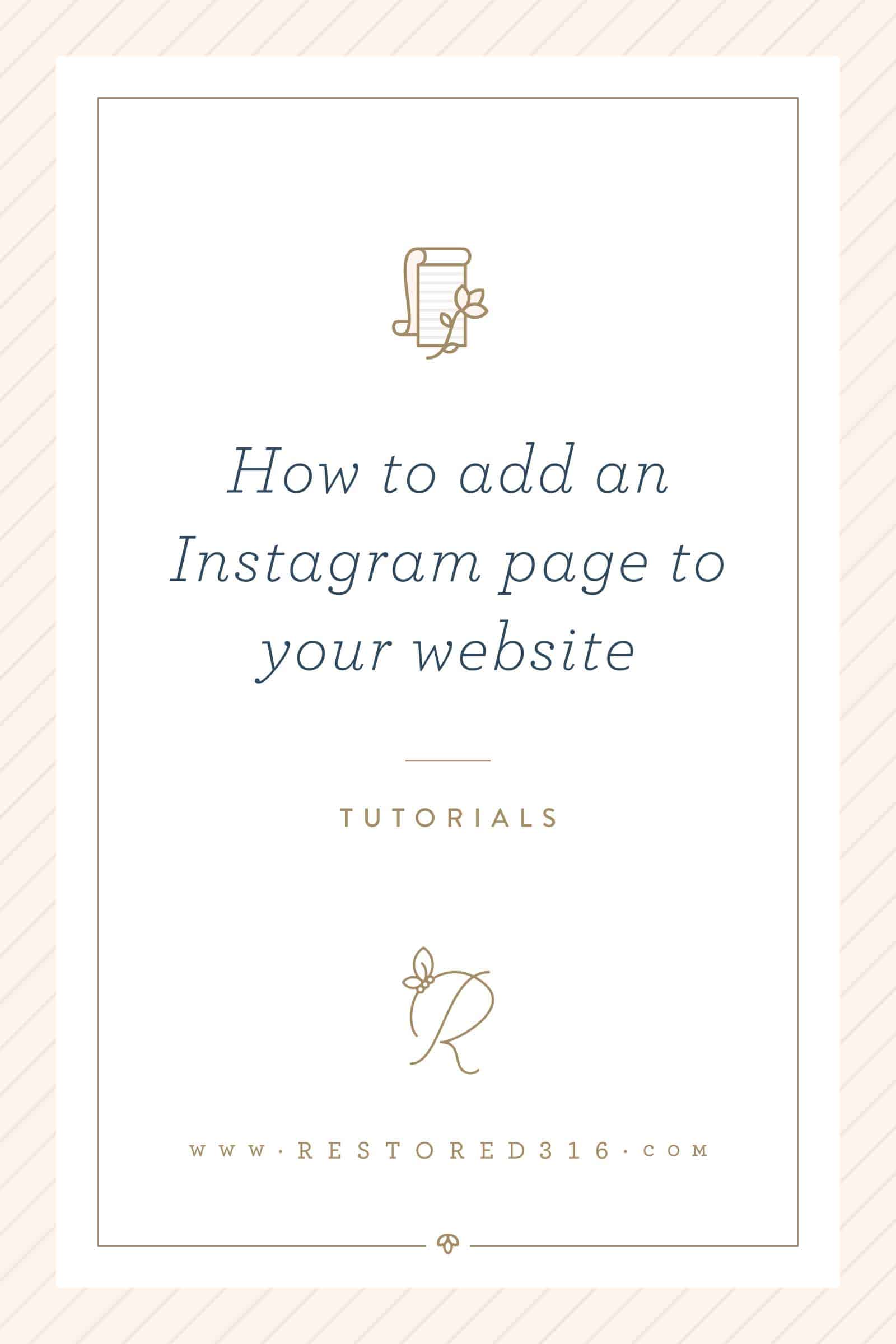 How to add an Instagram page to your website