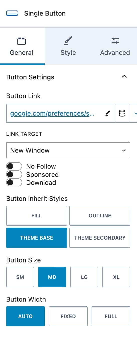 Adding a Google trusted source button using Kadence Blocks in WordPress